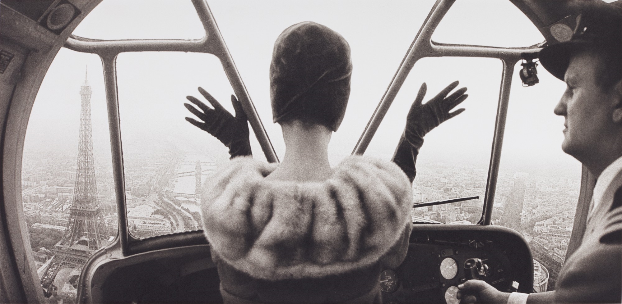 Artwork by Norman Parkinson, CARDIN HAT OVER PARIS, Made of Platinum print