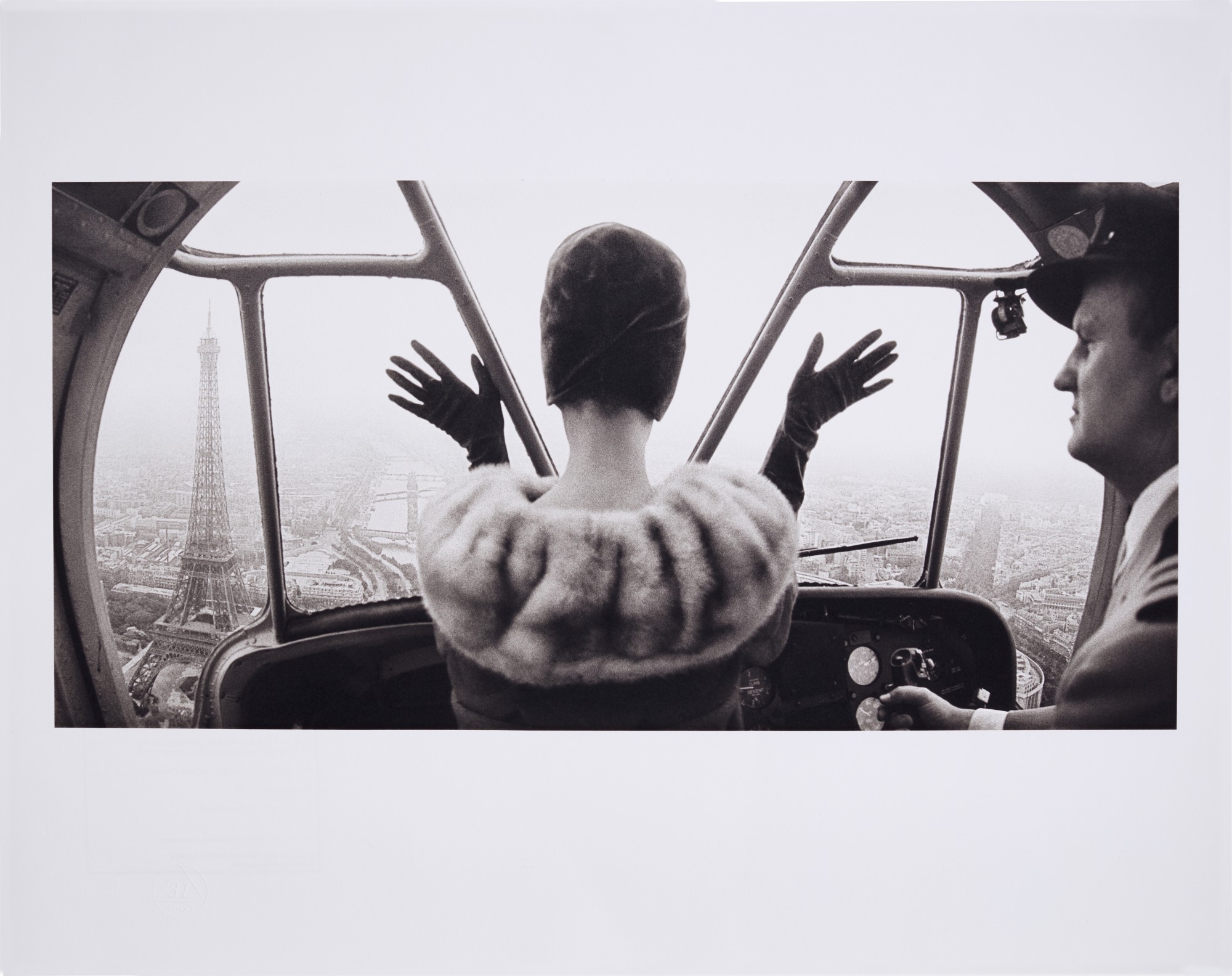 Artwork by Norman Parkinson, CARDIN HAT OVER PARIS, Made of Platinum print