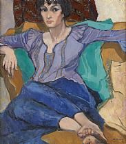 Jeune femme au divan by Maurice Leclercq