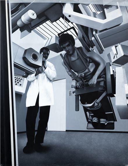 Sala di controllo riflessa nel vetro by Angelo Titonel, 1974