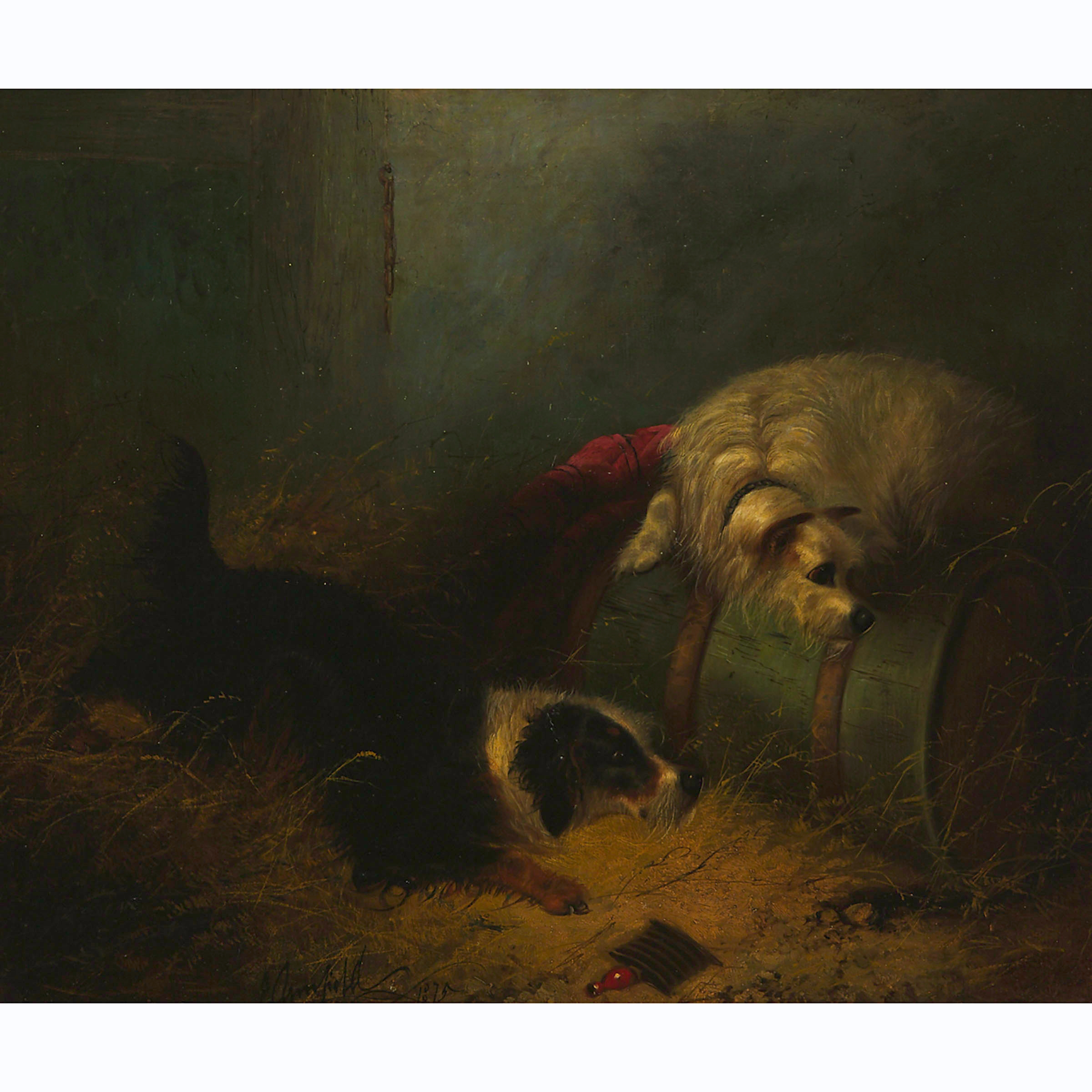 Armfield DOGS FLUSHING GAME IN A BARN, 1875 (1875) MutualArt