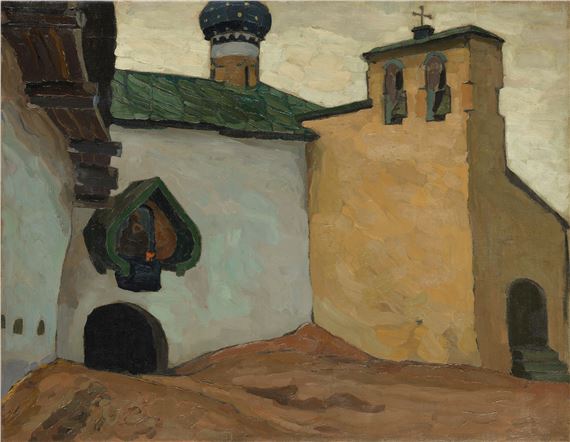 Pechory Monastery. Internal Exit from the Old Belfry by Nicholas Roerich, 1903