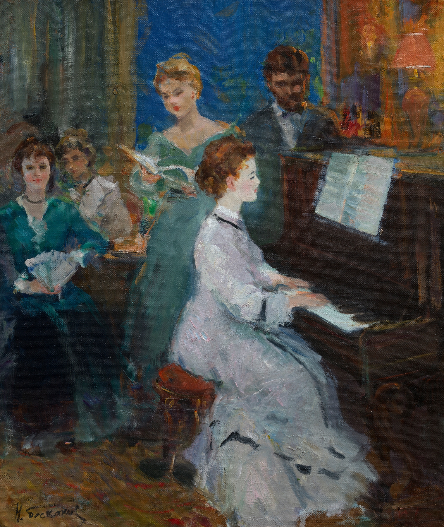 Artwork by Nikolai Nikolaevich Baskakov, The Piano Concert, Made of Oil on canvas