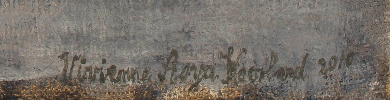 Artwork by Vivienne Koorland, Gold Africa II, Made of oil and pigment on stitched burlap