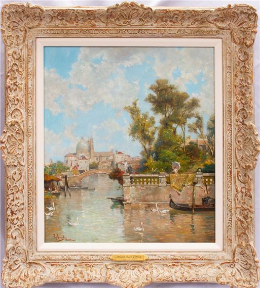  VENETIAN CANAL WITH SANTA MARIA DELLA SALUTE BEYOND by Rafael Senet