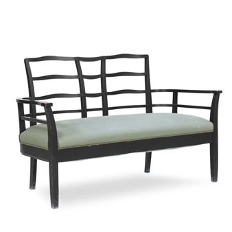 Two seater sofa bench of black painted wood - Oscar Gundlach Pedersen