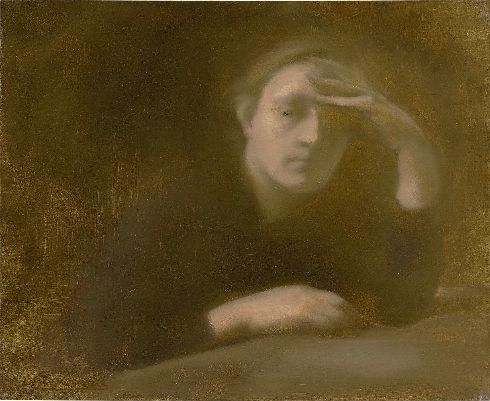 Artwork by Eugène Carrière, MÉDITATION, Made of oil on canvas canvas