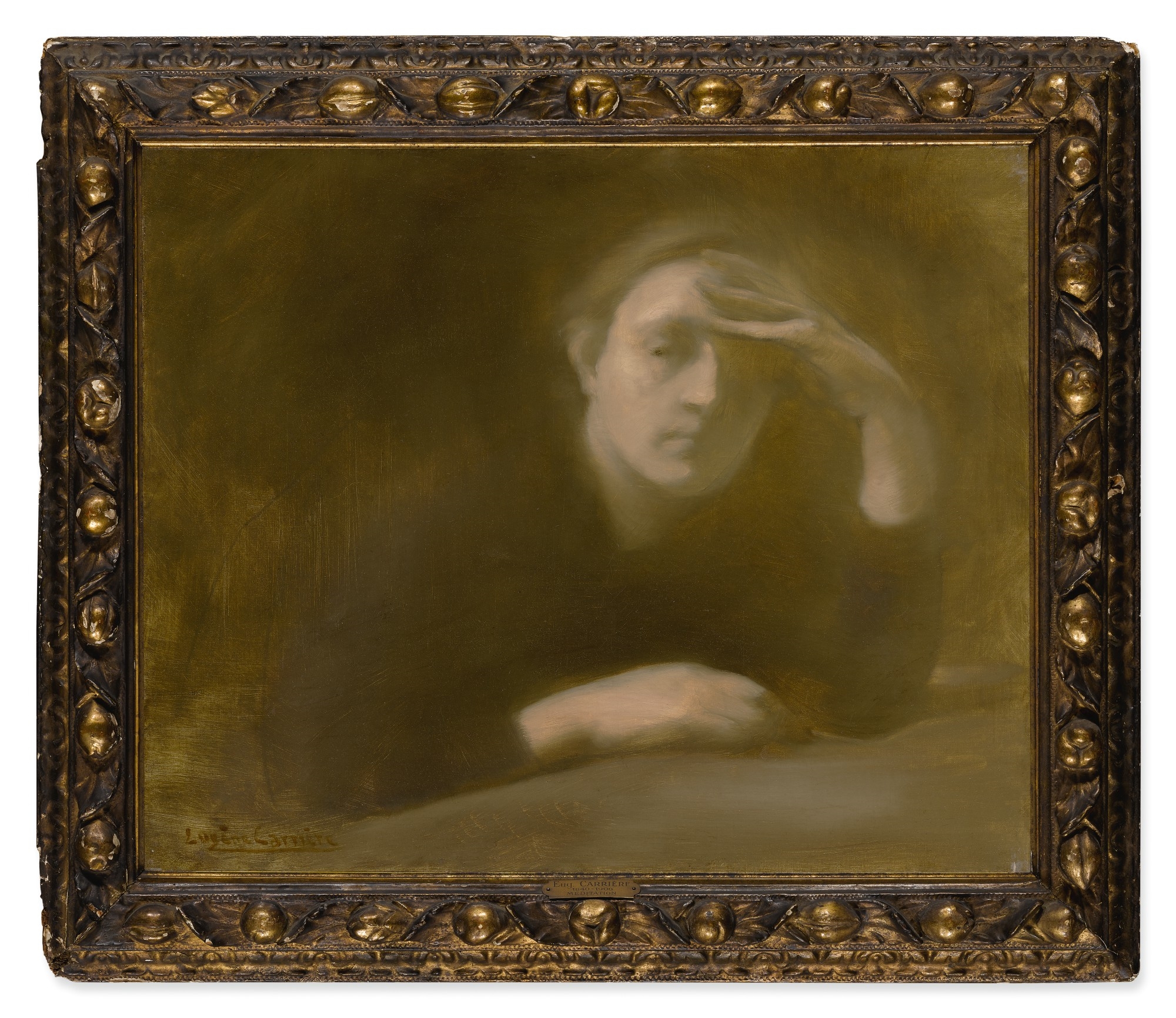 Artwork by Eugène Carrière, MÉDITATION, Made of oil on canvas canvas