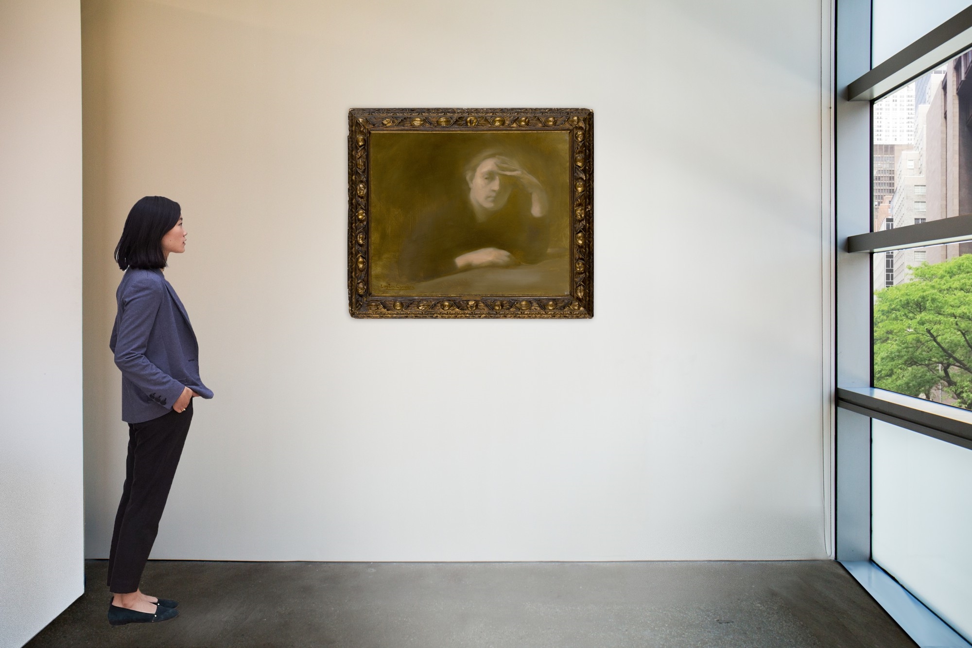 Artwork by Eugène Carrière, MÉDITATION, Made of oil on canvas canvas