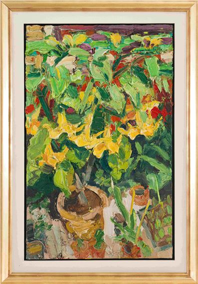 George Rowlett | Yellow Datura and Red Pelargoniums (1990 - 1991 ...