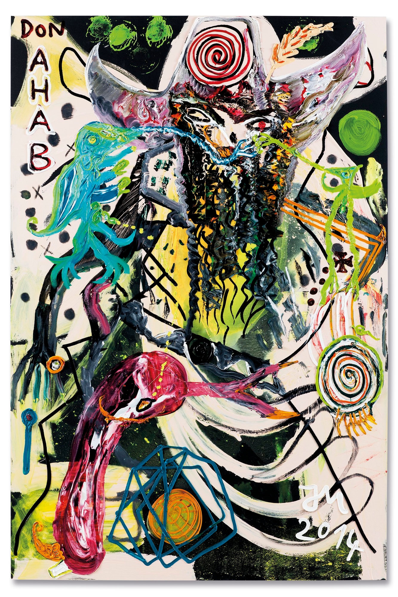 DOC FATTY "FETTOMÄX" HARPUNEIERTS A BISSERLTSNS' TOO HOT… (IM HOTTIE) by Jonathan Meese, 2014, Painted in 2014