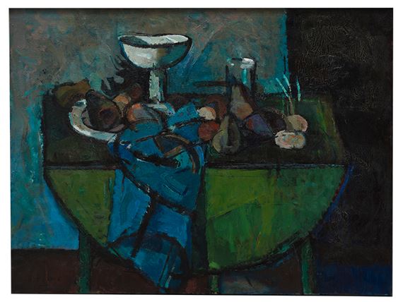 Still Life on Green Table by Robert Frame