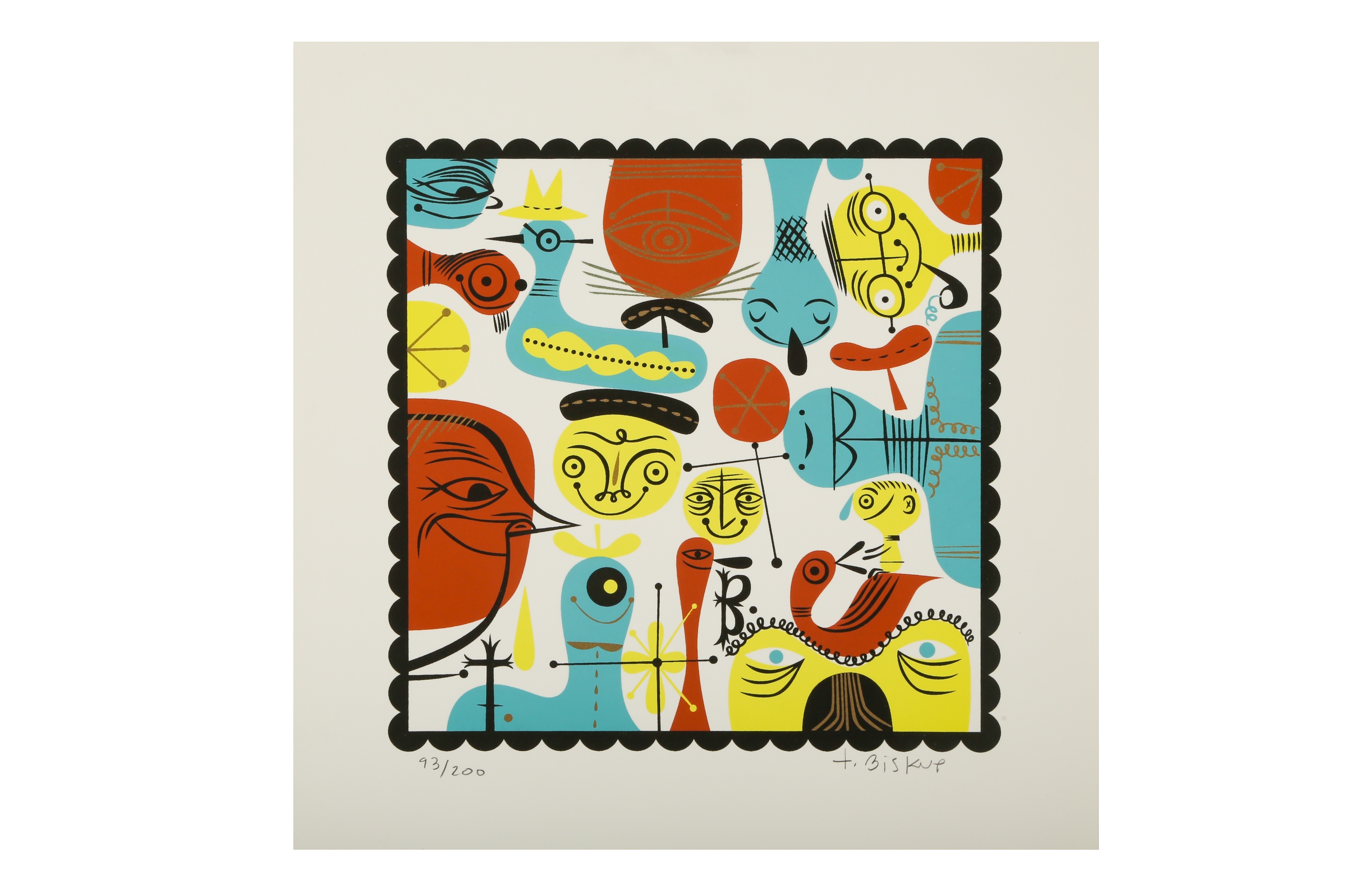 Artwork by Tim Biskup, Goobots, Made of colour serigraph