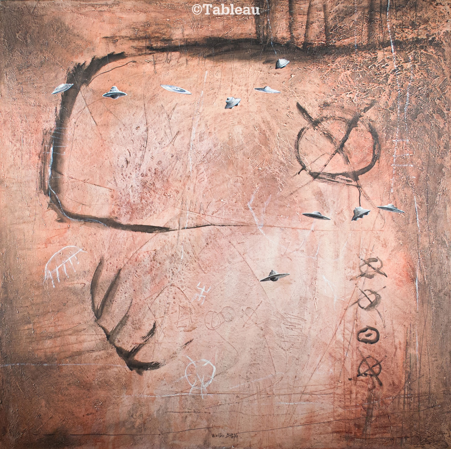 Artwork by Waldo Bravo, Composição, Made of mixed media on canvas