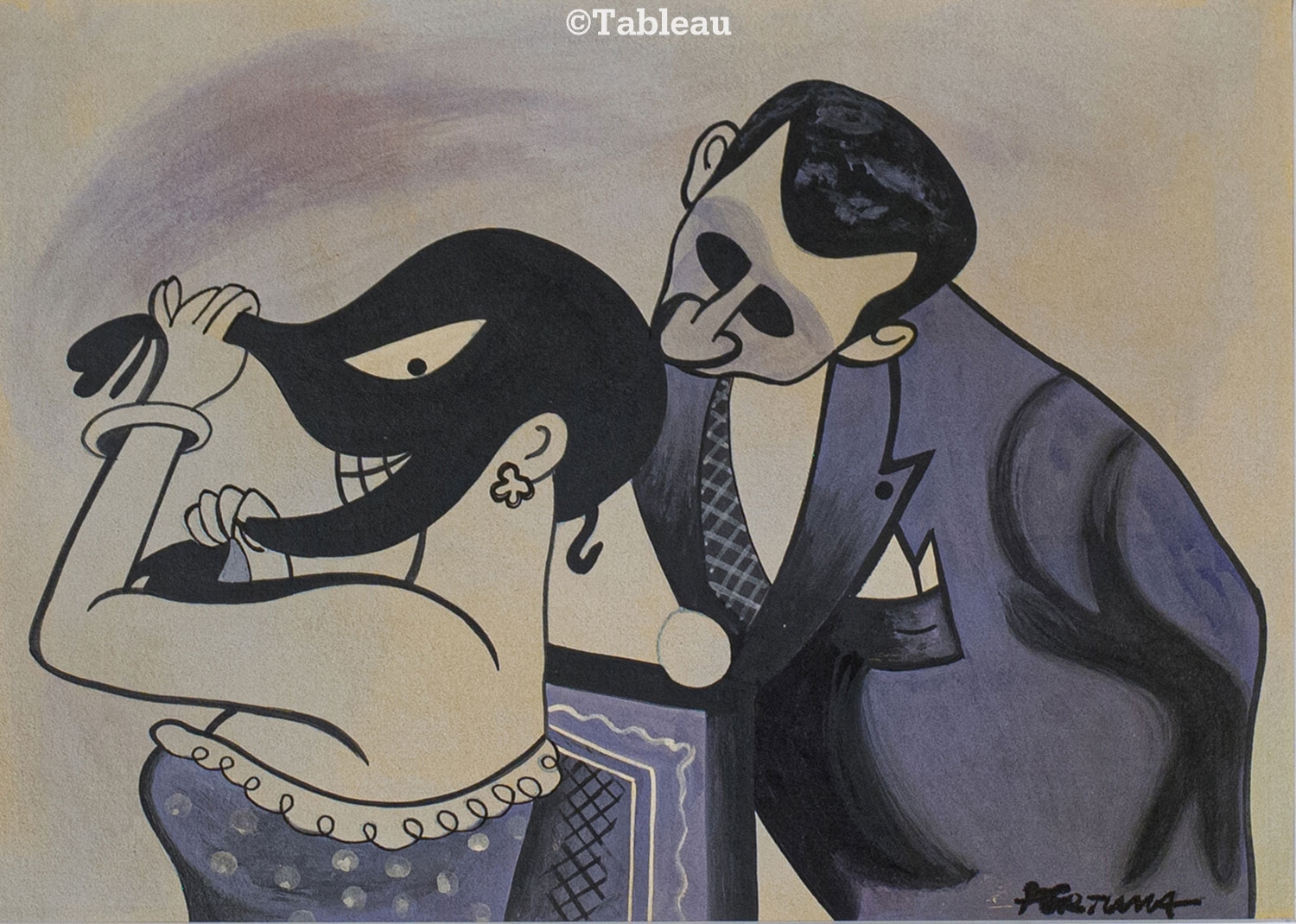 Artwork by Reginaldo Fortuna, Figuras, Made of mixed media on paper