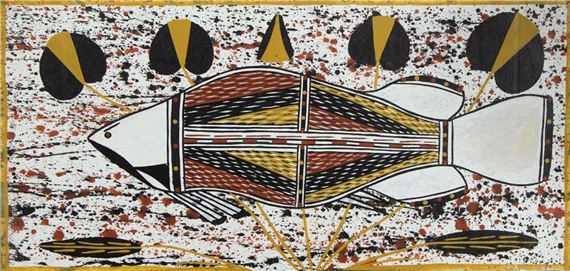 Barramundi on White Background by Methuselah Wurrkidj, 2019