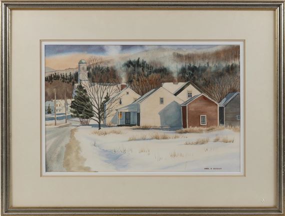 A New England town in winter. by Karol B. Wyckoff