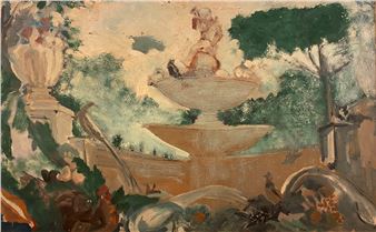 Bozzetto di giardino con fontana - Roga