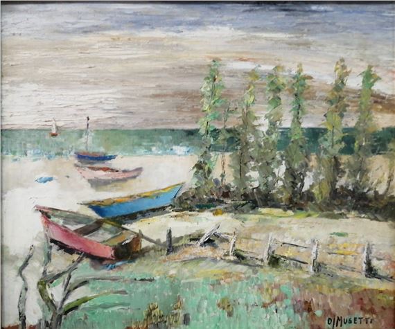 Botes en la playa by Oscar Musetti