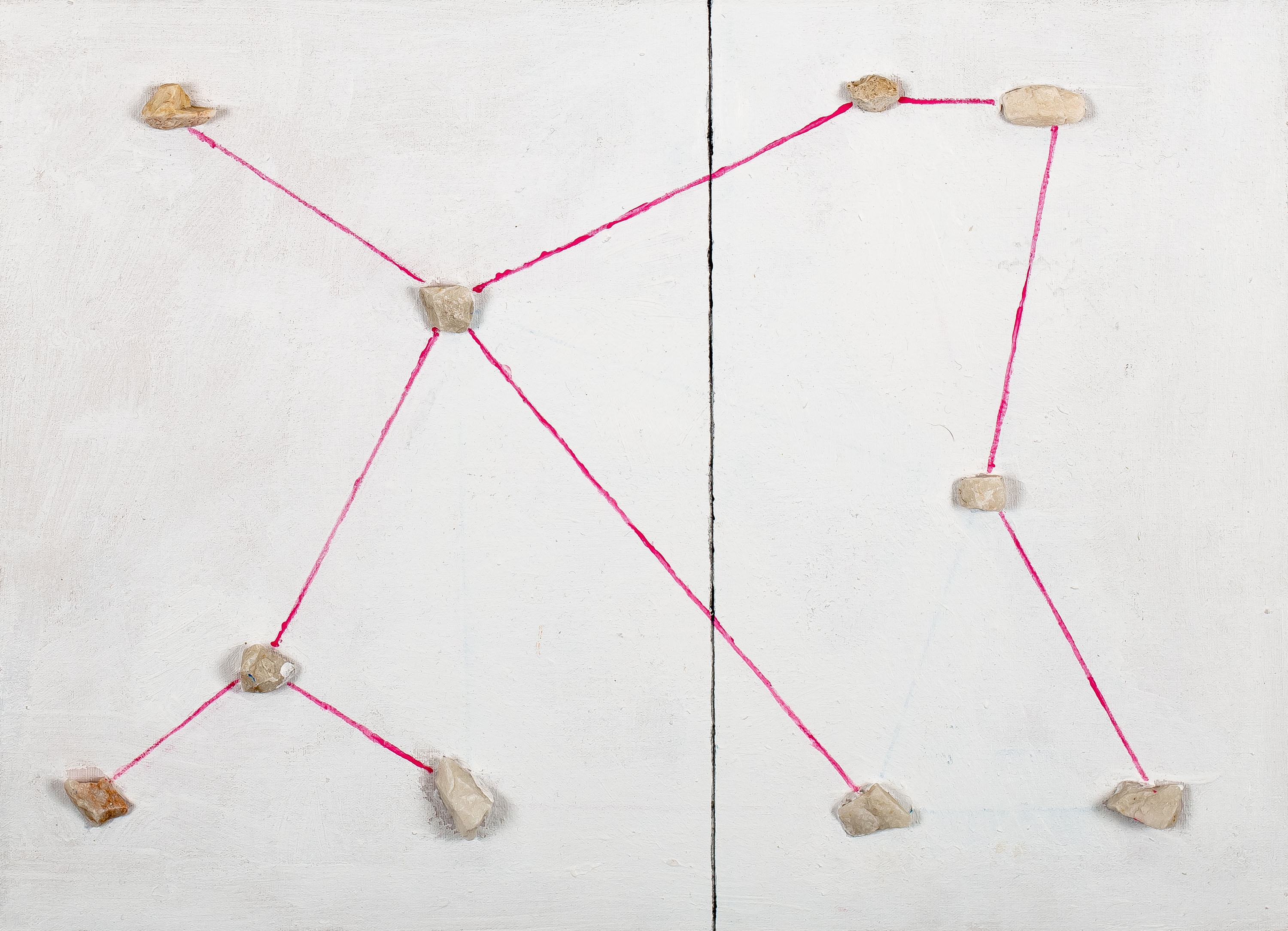 Artwork by Koji Kamoji, Kompozycja, Made of oil, pebbles, wood