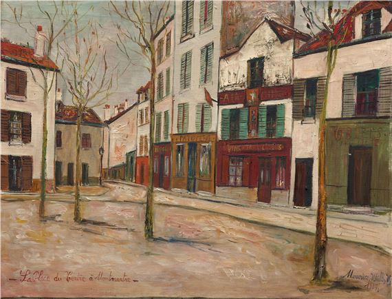 La Place du Tertre à Montmartre by Maurice Utrillo, 1937, Painted in 1937