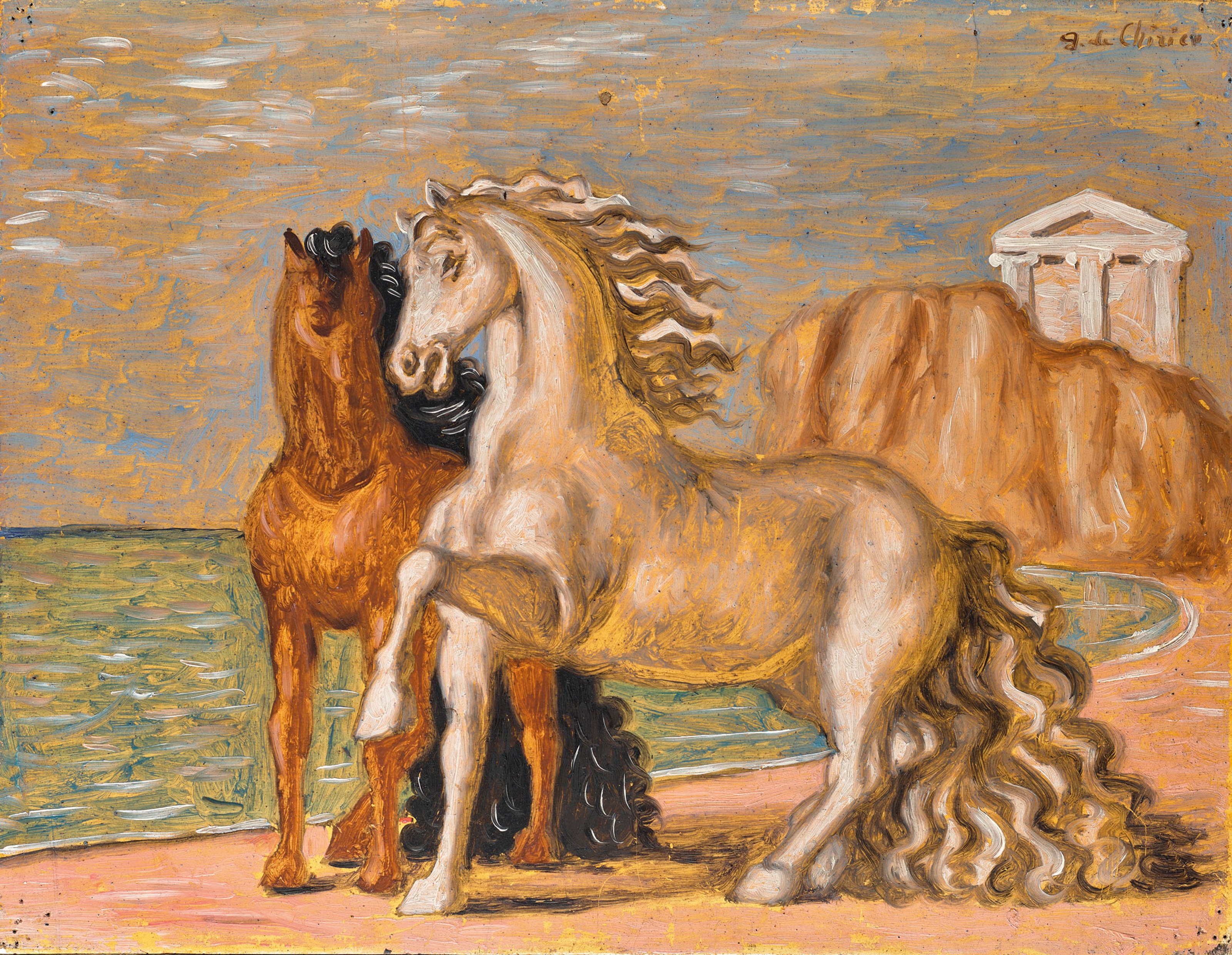 Cavalli in riva al mare by Giorgio de Chirico, 1930, 1930s