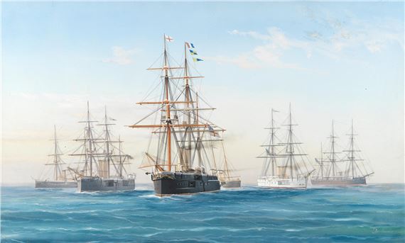 Antonio de Simone | The ironclad flagship HMS Alexandra leading the ...