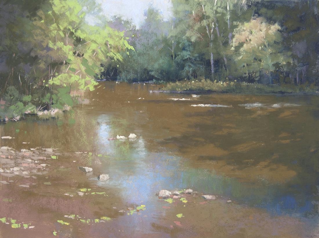 Artwork by Jane Teubner, Lazy River, Made of Pastel