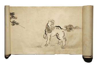 A JAPANESE HANDSCROLL PAINTING, MAKIMONO - Kano Kuninobu