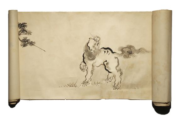 A JAPANESE HANDSCROLL PAINTING, MAKIMONO - Kano Kuninobu