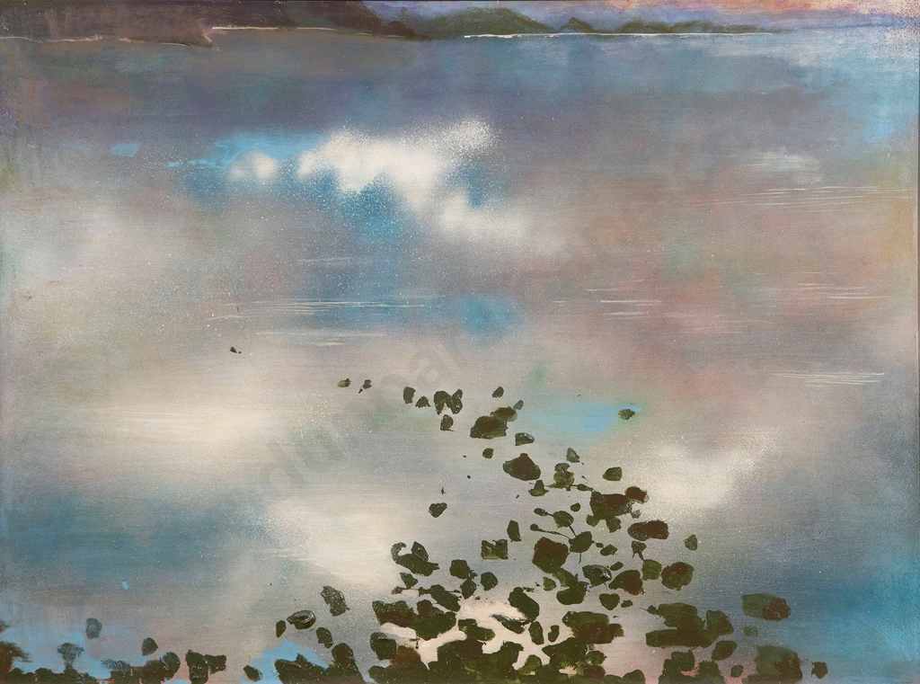 Artwork by Jeanne Macaskill, Over Evans Bay, Made of acrylic on boards