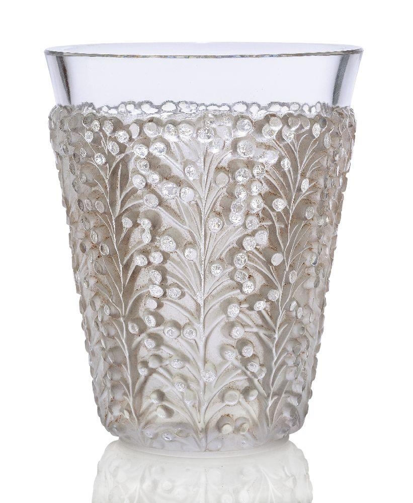 Artwork by René Lalique, a Lalique clear and frosted glass vase 'Saint-Tropez', Made of frosted glass