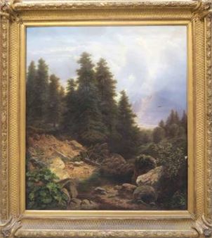 Landschaft mit Gebirgsbach - Carl Hafner