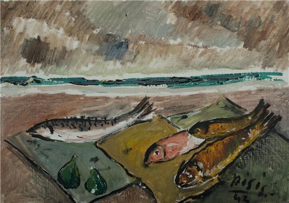 Fish in a Beach Landscape by Filippo de Pisis, 1942