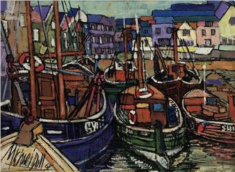 Fishing Boats in Scarborough Harbour - Michael Doll