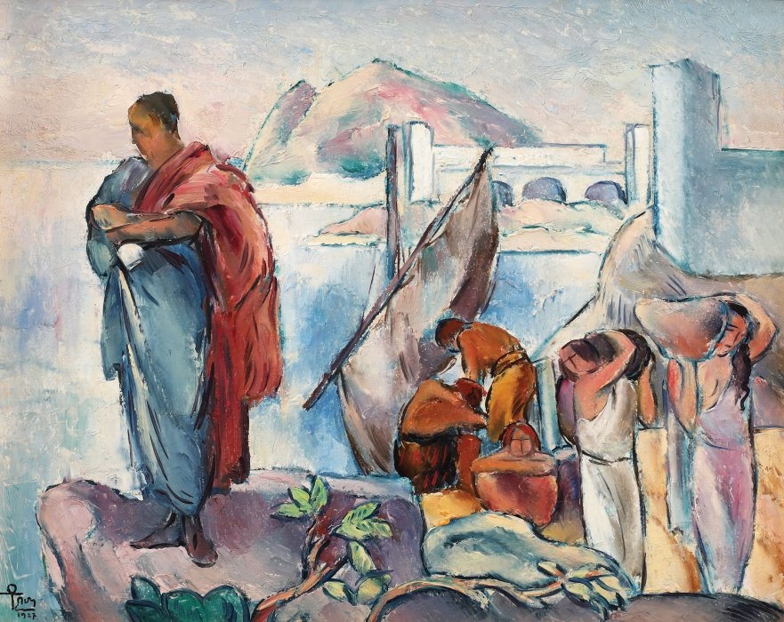 Artwork by Ion Theodorescu Sion, Ovidius at Tomis, Made of oil on cardboard