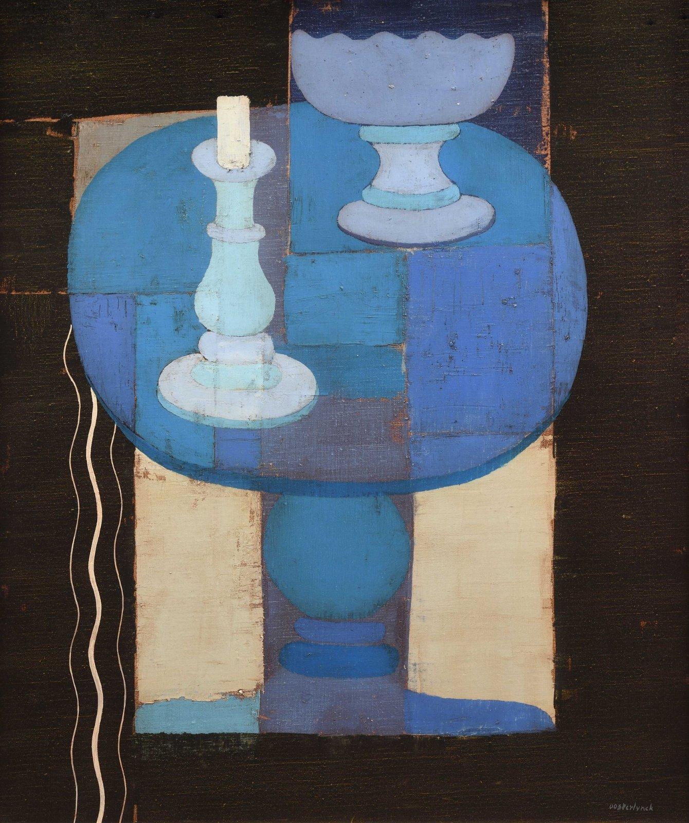 Artwork by Jean Oosterlynck, Still life with candle, Made of Oil on canvas