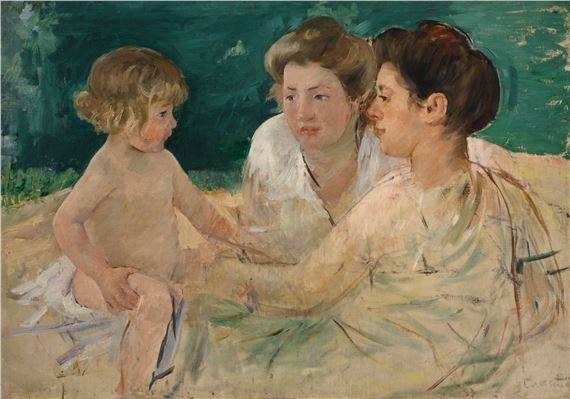 THE SUN BATH, WITH THREE FIGURES by Mary Cassatt, Painted in 1898-1899