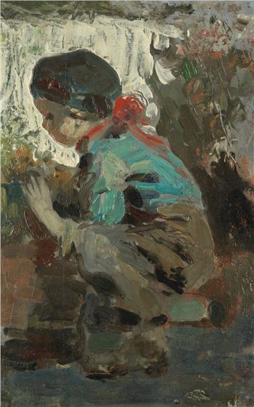 Study of the artist's son, Federico by Cecilio Pla y Gallardo