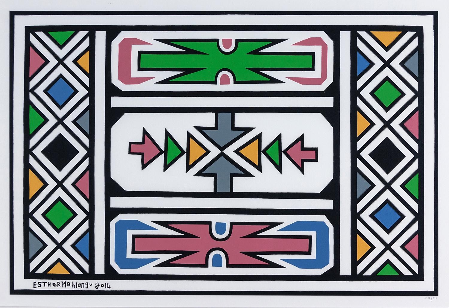 Artwork by Esther Mahlangu, UNTITLED, Made of silkscreen on paper