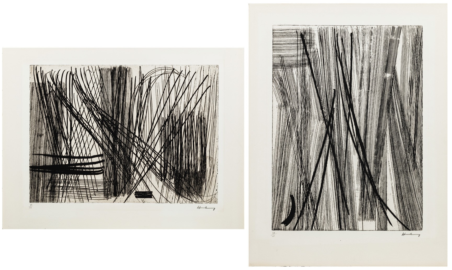 Artwork by Hans Hartung, G22 (I); G24 (II), Made of etching and aquatint