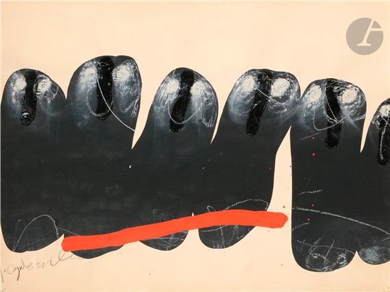 Composition with red line