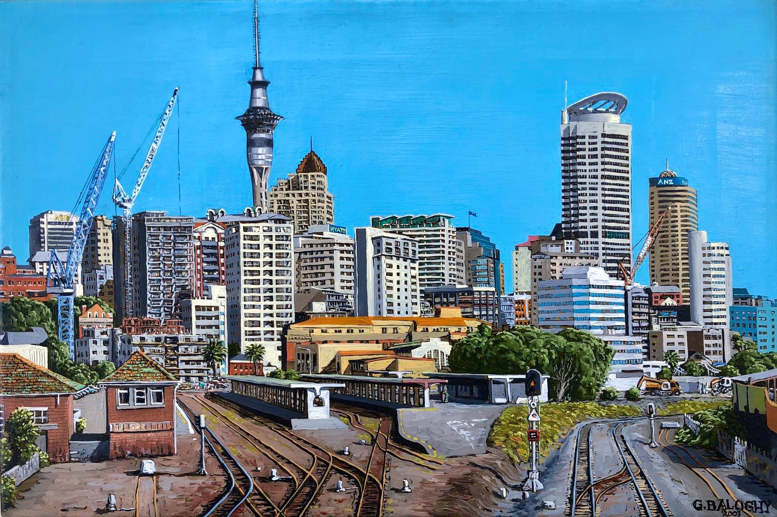 Artwork by George Baloghy, SMALL RAILWAY YARDS, Made of Oil on canvas