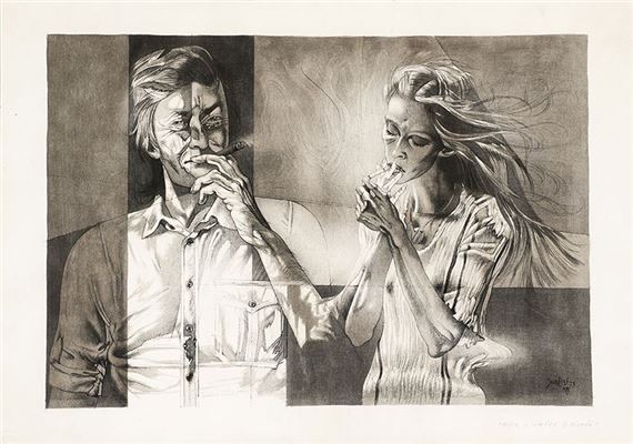 Mujer y hombre fumndo by José Parades Jardiel, 1973
