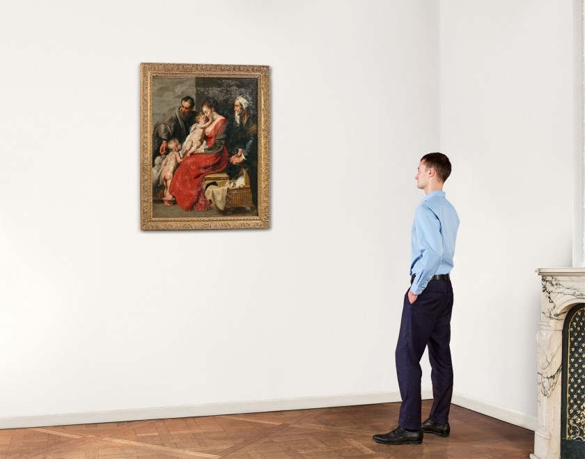 Tableau La Sainte Famille Avec Sainte Elisabeth, Saint-Jean Et Une Colombe – Reproduction