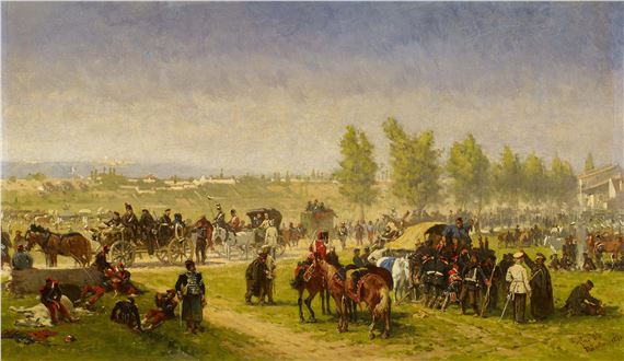Army Camps in a Southern Landscape. by Gustav Wie, 1873