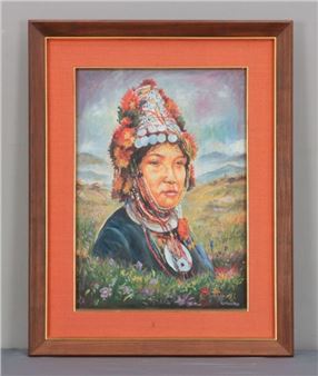 Portrait of an Akha Hill Tribe Woman from Nothern Thailand - K. Mongkol