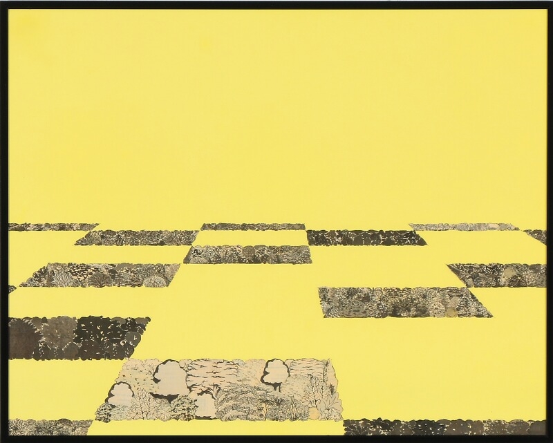 Artwork by Tommy Støckel, “Landscapes (Trees)” and “Space”, Made of Collage on paper