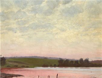 Lake view at sunset - Johan Peter Wildenrath