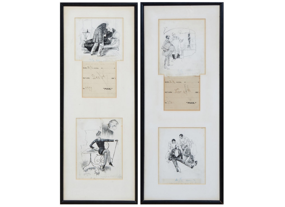 A. B. Schultz | Group of Four Pen and Ink Drawings (1886) | MutualArt